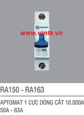 Aptomat 1 cực dòng cắt 10000A 150-163 - Roman